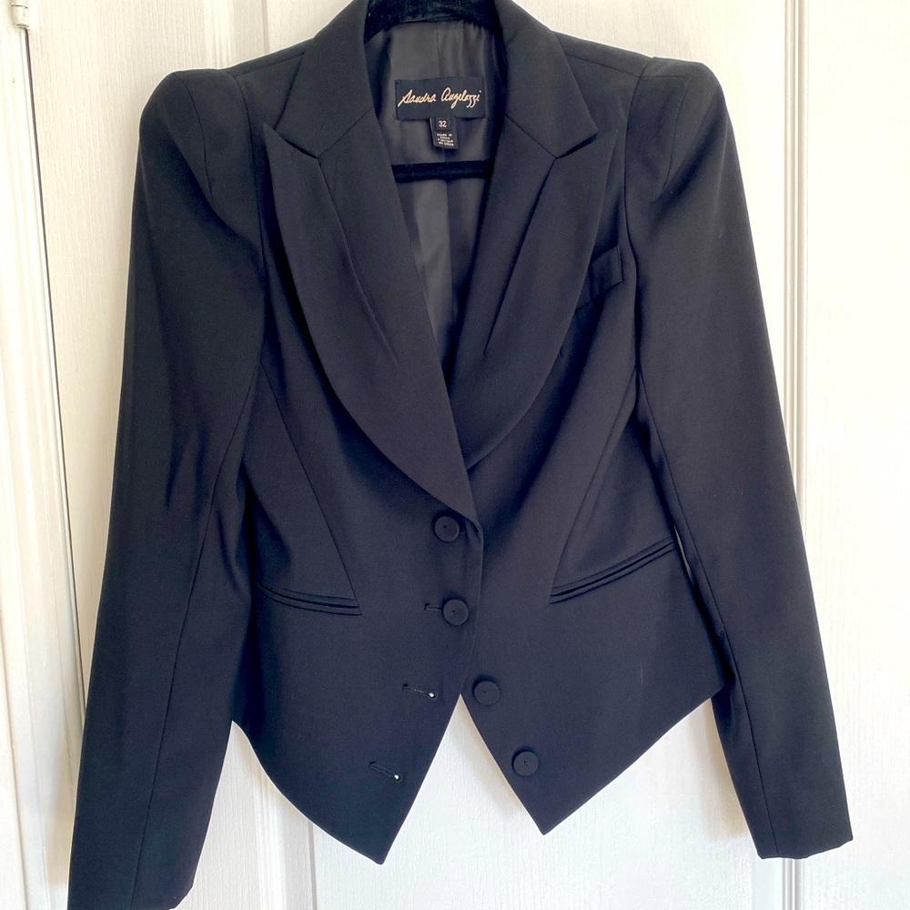 Sandra Angelozzi Cropped Black Blazer - Never Worn - Size 32